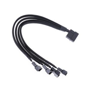 Cablu adaptor spliter de la molex 4 pini la 4 ventilatoare 3 sau 4 pini carcasa (2 pini activi fan/ ventilator)
