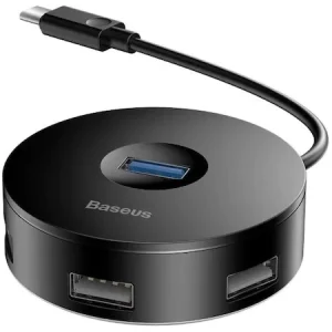 HUB Baseus Airjoy CAHUB-G01  Cablu USB Type-C  rotund  10 cm  negru