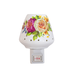 Lampa de veghe din ceramica decorata cu trandafiri