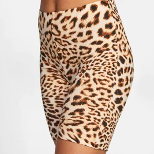 Pantaloni scurti de ciclism cu imprimeu leopard