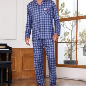 Pijama cu pantaloni lungi si camasa de nopate