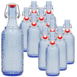 Set 12 sticle culoare Albastru Transparent