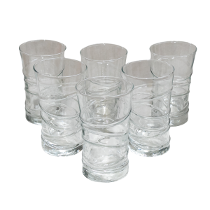 Set 6 pahare de sticlă model striații