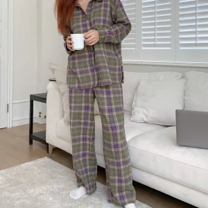 Set pijama camasa de dormit si pantaloni lungi