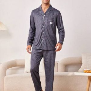 Set pijama cu pantaloni lungi si camasa