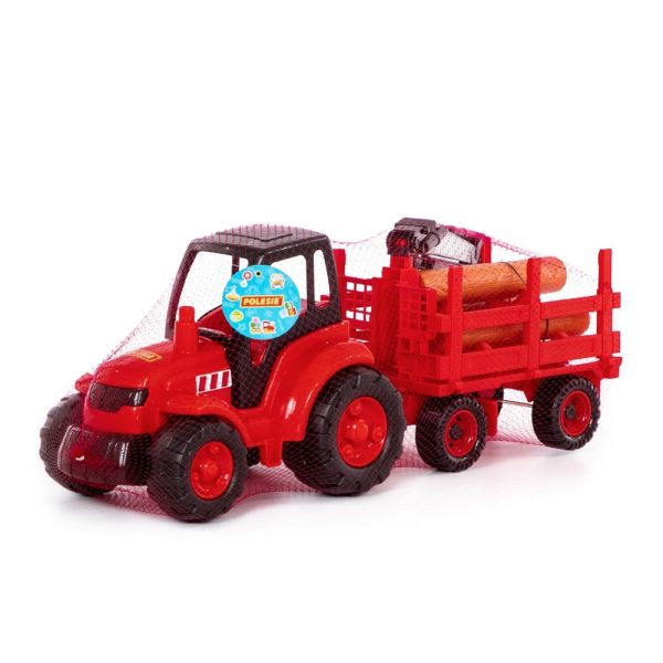 Tractor cu remorca lemne Champion 68x22x26 cm Polesie 8