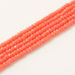 Rondele 1x2mm Light Red Coral