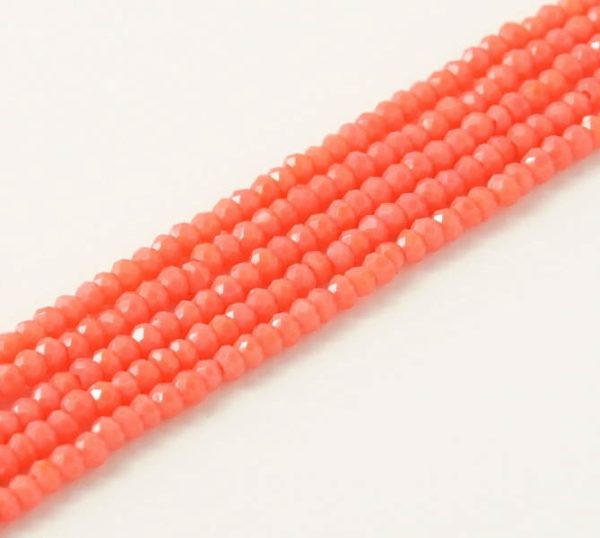 Rondele 1x2mm Light Red Coral